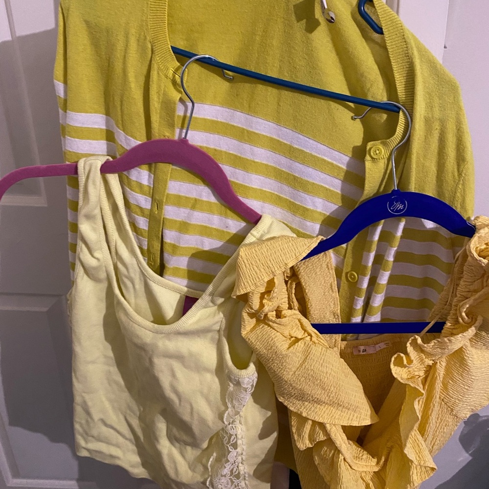 Yellow Sweater and Top Set